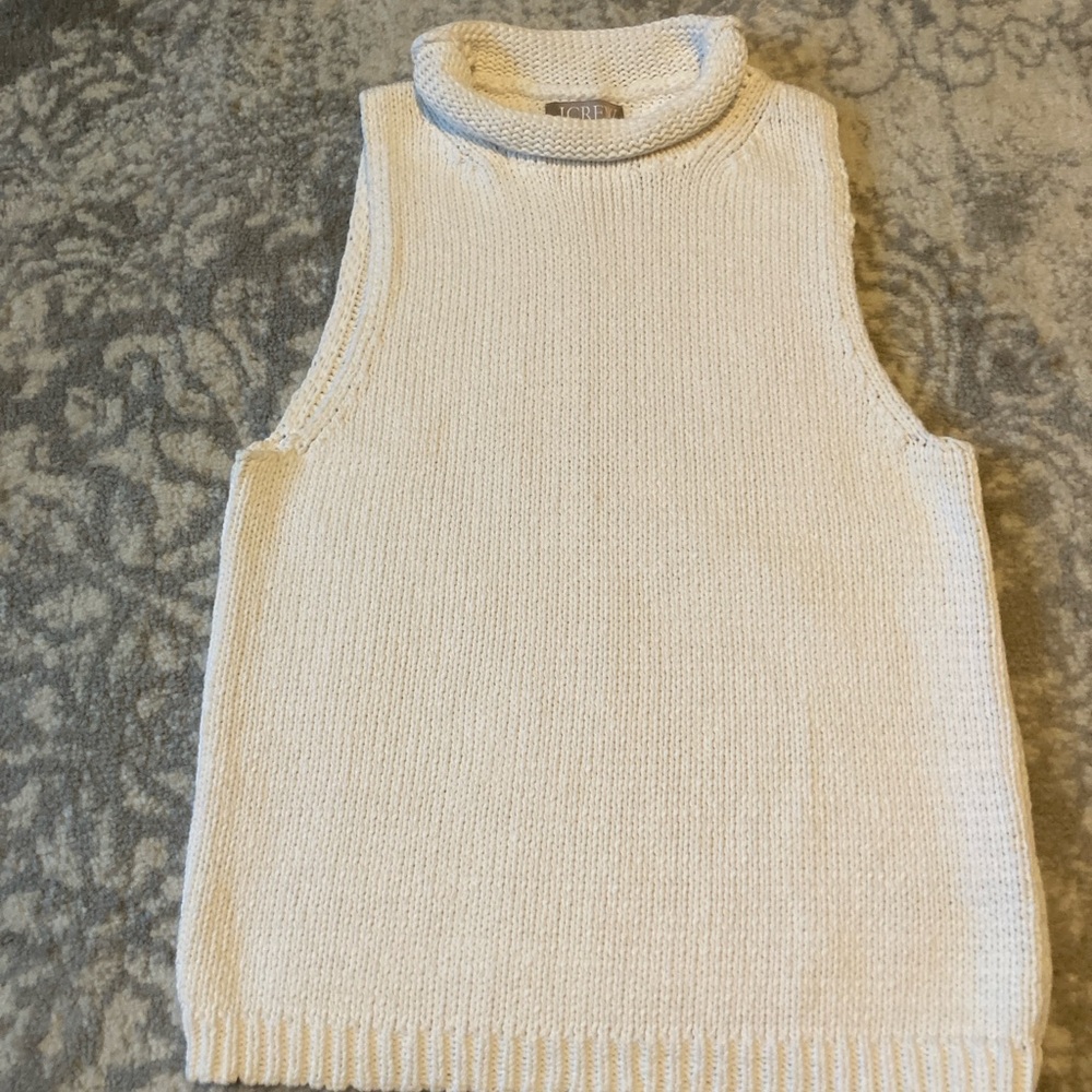 J. Crew Ivory Knit Turtleneck Top